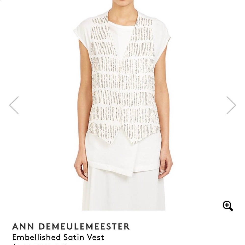 Ann Demeulemeester NWT White Silk beaded Vest 36